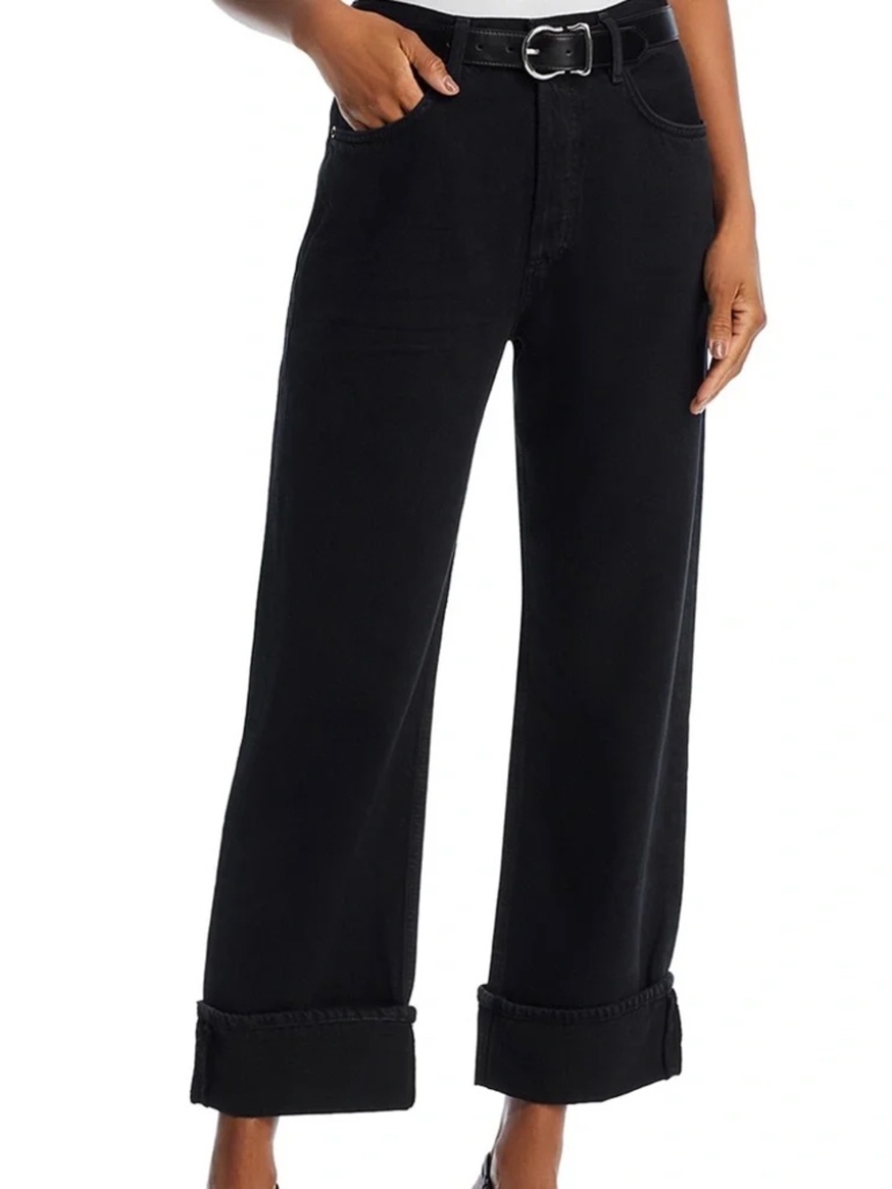 Fran High Rise Low Slung Cuffed Jeans in Crushed